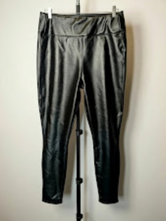 GAP Pants - GAP Women's Medium Faux Leather Black Pull on Fleece Lined Leggings Gently Used